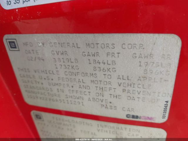 1994 CHEVROLET CORVETTE 1G1YY22P6R5111291 Photo 8
