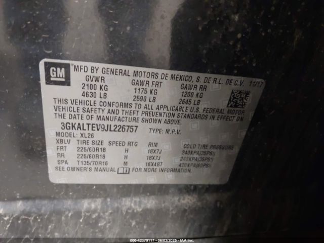 3GKALTEV9JL226757 GMC lyx - direct injection, vvt, fgt, turbo, alum, gen 1