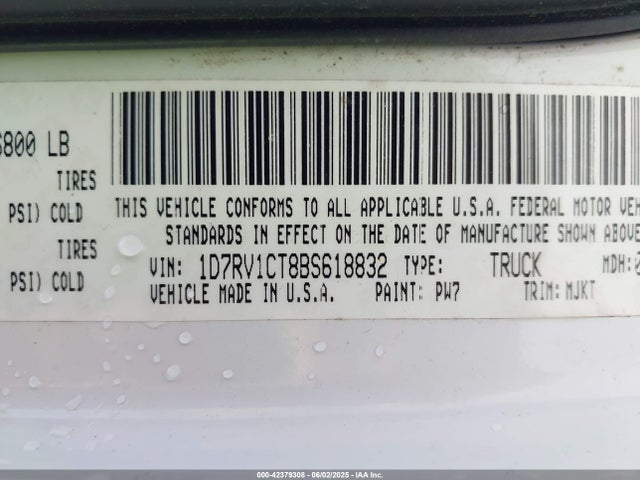 2011 RAM 1500 1D7RV1CT8BS618832 Photo 8