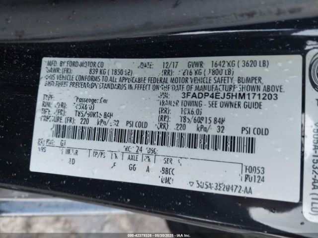3FADP4EJ5HM171203 Ford FIESTA SE