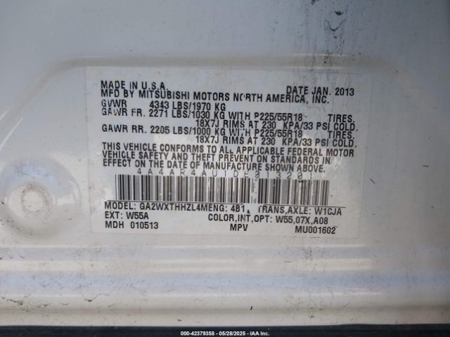 2013 MITSUBISHI OUTLANDER SPORT 4A4AR4AU1DE013201 Photo 8