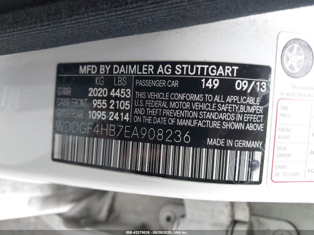 WDDGF4HB7EA908236 Mercedes-Benz C-Class