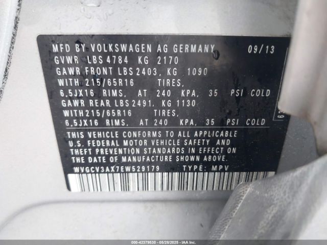 WVGCV3AX7EW529179 Volkswagen Tiguan