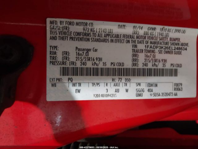 1FADP3K26EL248634 Ford FOCUS SE