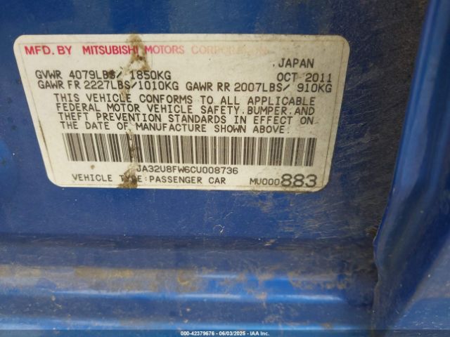 2012 MITSUBISHI LANCER JA32U8FW6CU008736 Photo 8