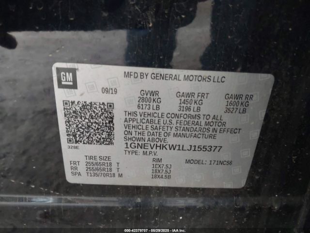 2020 CHEVROLET TRAVERSE 1GNEVHKW1LJ155377 Photo 8