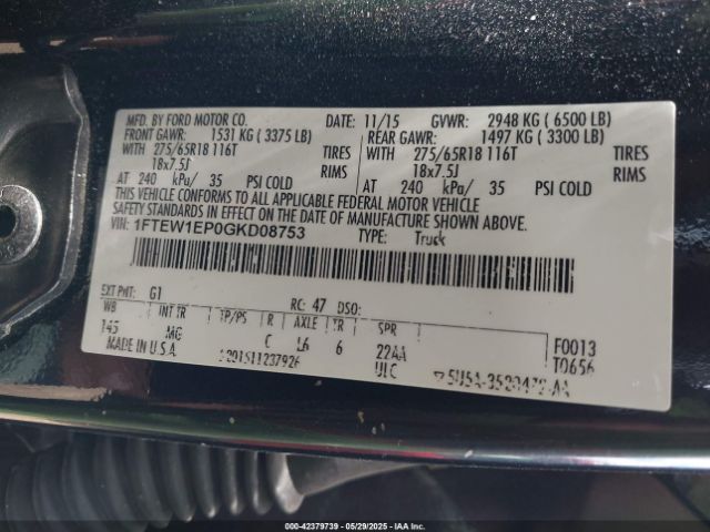 2016 FORD F-150 1FTEW1EP0GKD08753 Photo 8