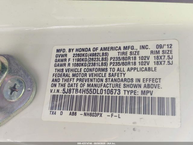 2013 ACURA RDX 5J8TB4H55DL010673 Photo 8