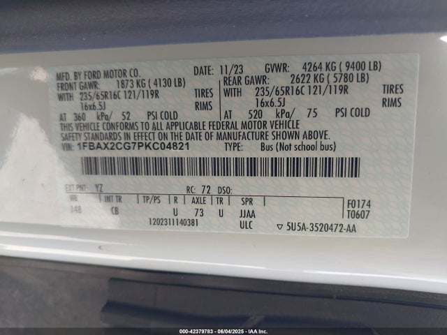 Ford 2023 2023 1FBAX2CG7PKC04821 Image 9