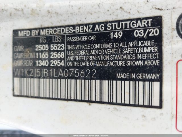 2020 MERCEDES-BENZ CLS 450 W1K2J5JB1LA075622 Photo 8