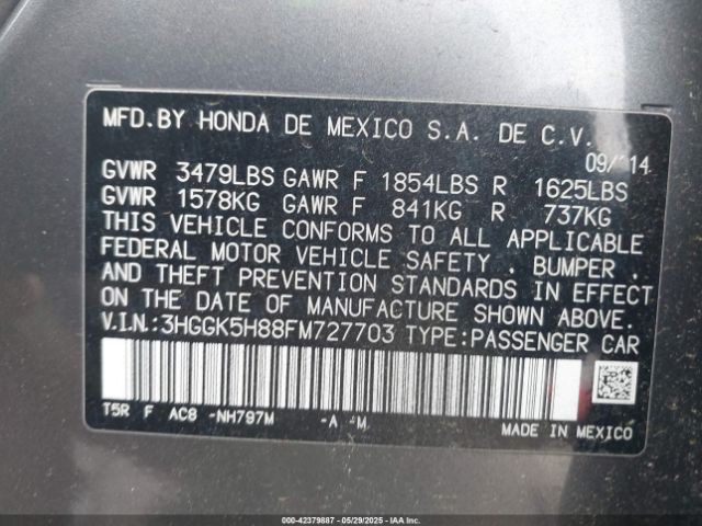 3HGGK5H88FM727703 Honda Fit Ex/ex-l