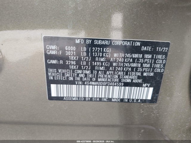 4S4WMABD0P3404599 Subaru 2023