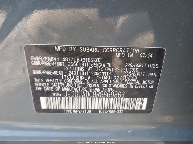 Subaru na 2024 JF2GUADC8R8869863 Image 9