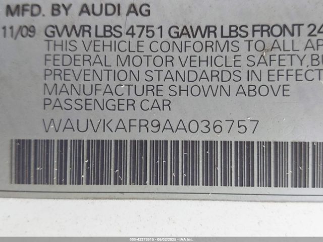 2010 AUDI A5 WAUVKAFR9AA036757 Photo 8