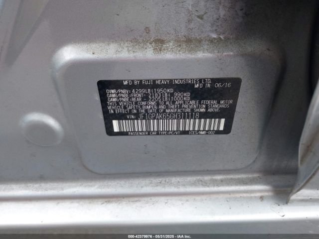 JF1GPAK65GH311118 Subaru Impreza 2.0i Sport Limited