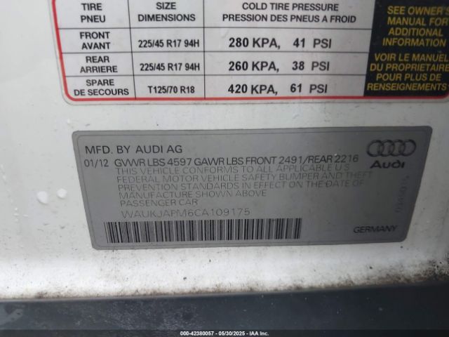 2012 AUDI A3 WAUKJAFM6CA109175 Photo 8
