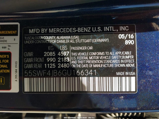 Mercedes-Benz 2016 2016 55SWF4JB6GU166341 Image 9