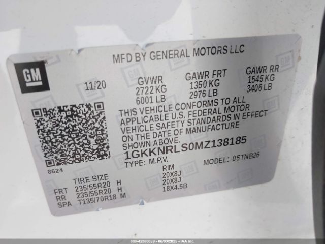 2021 GMC ACADIA 1GKKNRLS0MZ138185 Photo 8