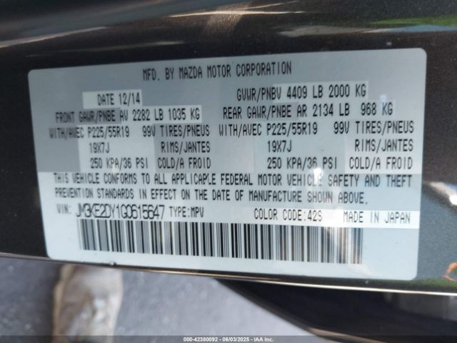 JM3KE2DY1G0615647 Mazda Cx-5 Grand Touring