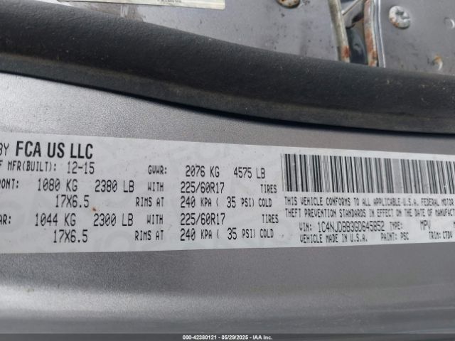 1C4NJDBB3GD645852 Jeep Compass Sport