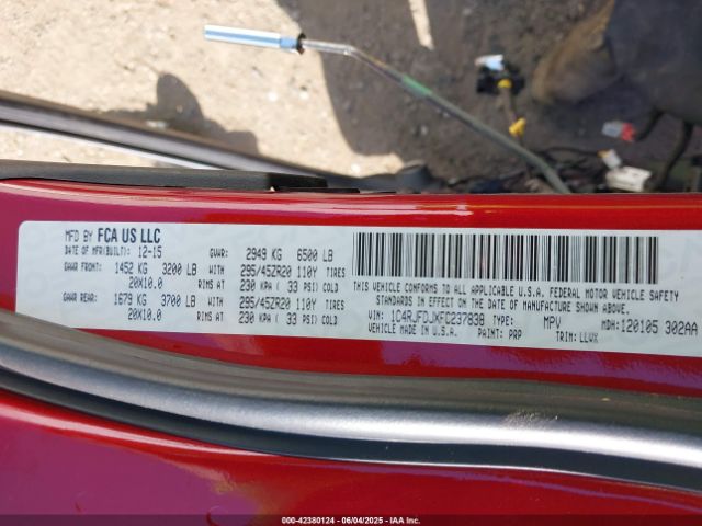2015 JEEP GRAND CHEROKEE 1C4RJFDJXFC237838 Photo 8