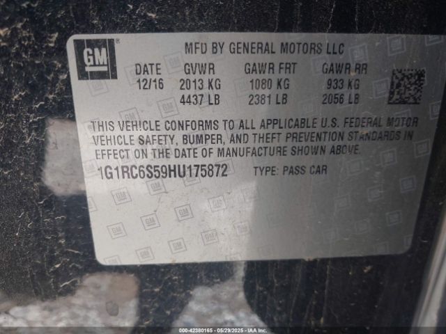 1G1RC6S59HU175872 Chevrolet VOLT LT