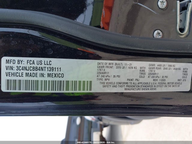 Jeep Compass 2022 3C4NJCBB4NT139111 Image 9