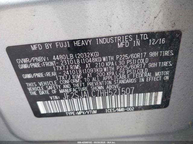 2017 SUBARU FORESTER JF2SJALC7HH521507 Photo 8