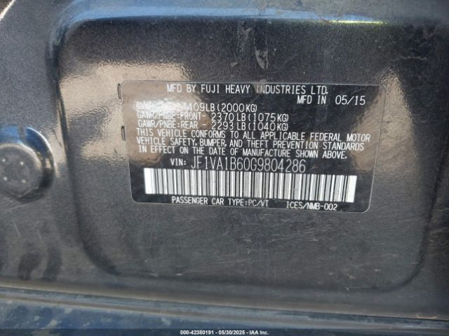 JF1VA1B60G9804286 Subaru 2.0 dib turbo