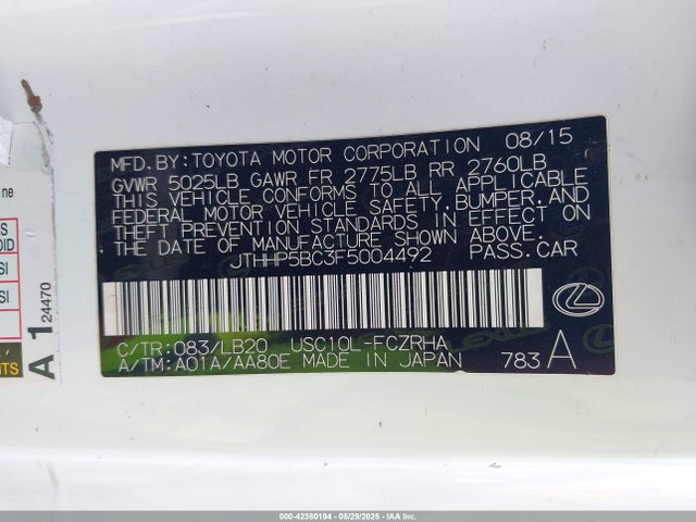 JTHHP5BC3F5004492 Lexus 2ur-gse