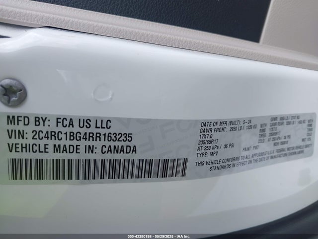 2C4RC1BG4RR163235 Chrysler Pacifica Touring L