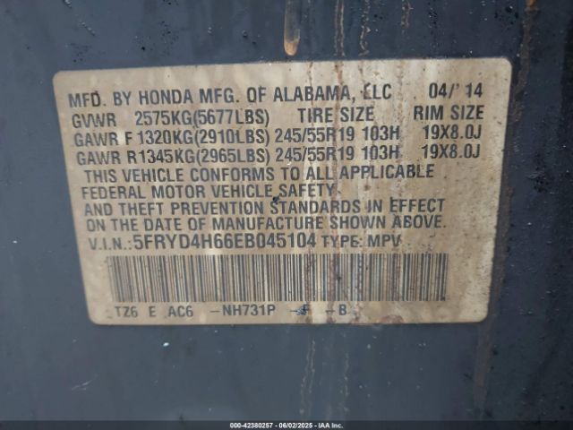 2014 ACURA MDX 5FRYD4H66EB045104 Photo 8