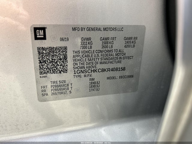 Chevrolet Suburban Lt 2019 1GNSCHKC8KR408158 Image 14