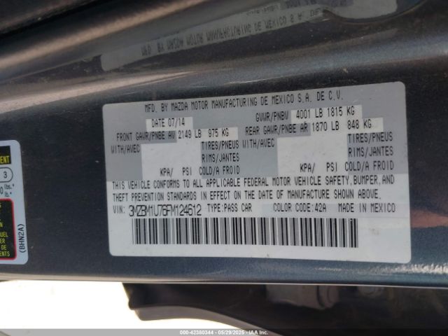 3MZBM1U76FM124612 Mazda Mazda3 I Sport