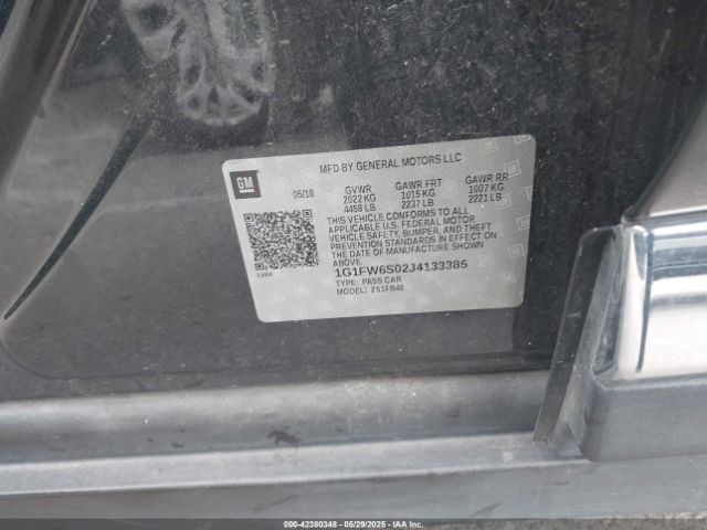 1G1FW6S02J4133385 Chevrolet BOLT EV LT