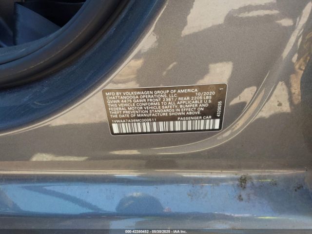 2021 VOLKSWAGEN PASSAT 1VWAA7A36MC000511 Photo 8