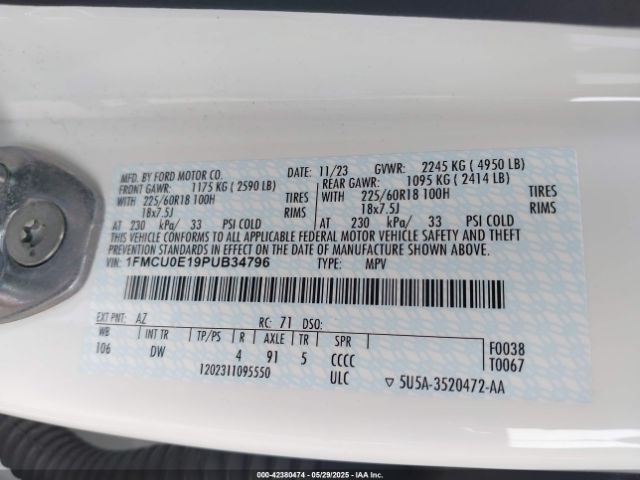 2023 FORD ESCAPE 1FMCU0E19PUB34796 Photo 8