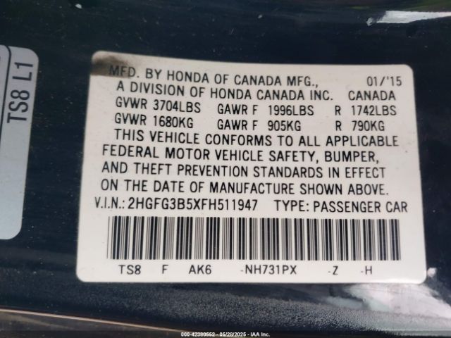 2HGFG3B5XFH511947 Honda Civic Lx