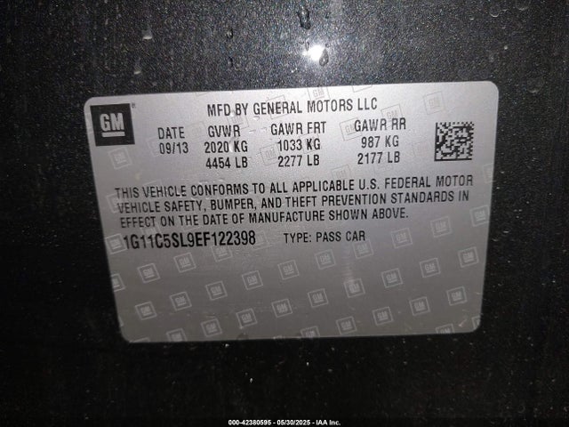 Chevrolet lkw 2014 1G11C5SL9EF122398 Image 9