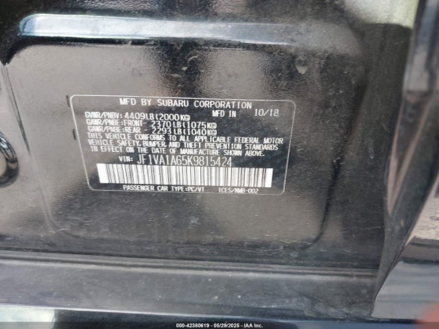 Subaru dib 2019 JF1VA1A65K9815424 Image 22