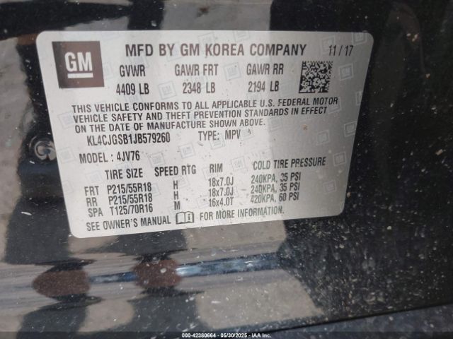 KL4CJGSB1JB579260 Buick Encore Essence