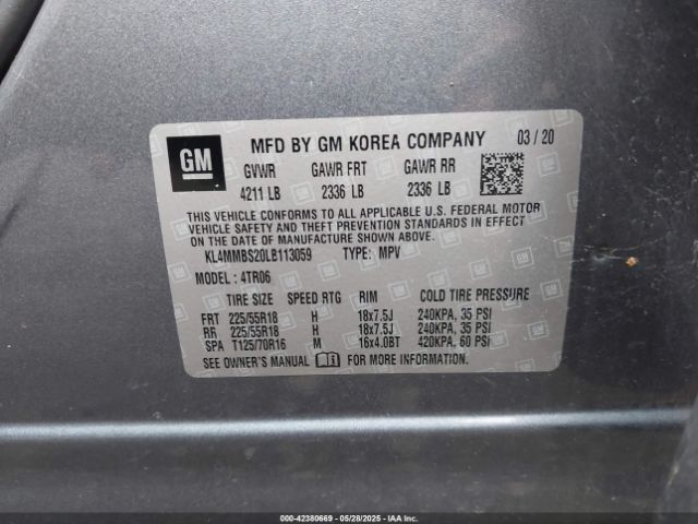 KL4MMBS20LB113059 Buick Encore Gx Fwd Preferred