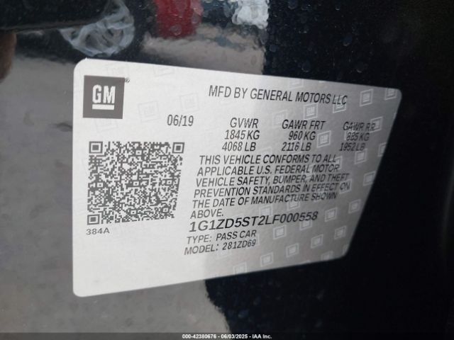 1G1ZD5ST2LF000558 Chevrolet Malibu Fwd Lt