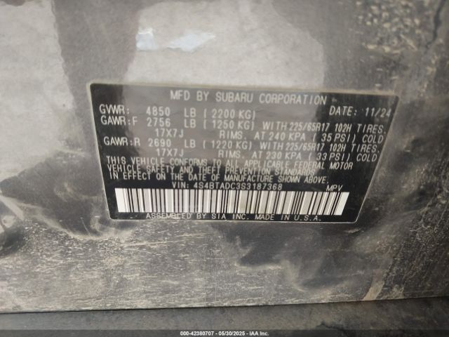 4S4BTADC3S3187368 Subaru na, u5