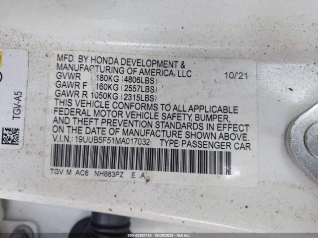 2021 ACURA TLX 19UUB5F51MA017032 Photo 8