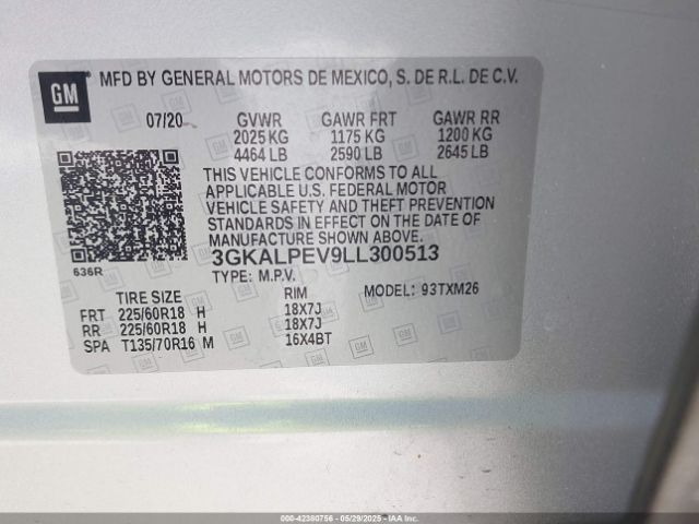 3GKALPEV9LL300513 GMC Terrain Fwd Slt
