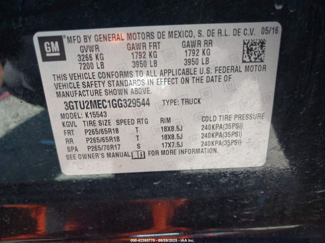 3GTU2MEC1GG329544 GMC l83 - sidi, vvt, afm, e85 max, aluminum