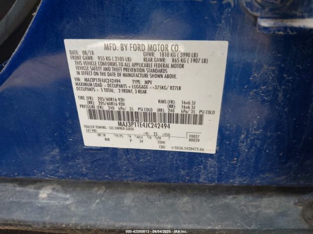 2018 FORD ECOSPORT MAJ3P1TE4JC242494 Photo 8