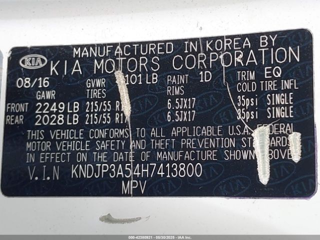 KNDJP3A54H7413800 KIA SOUL +
