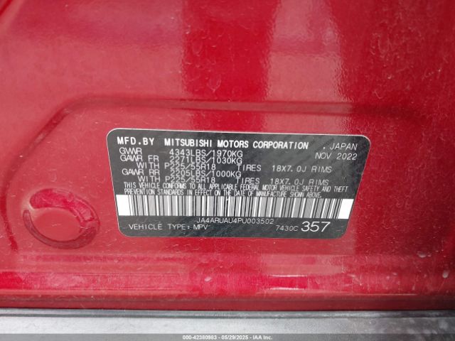 2023 MITSUBISHI OUTLANDER SPORT JA4ARUAU4PU003502 Photo 8